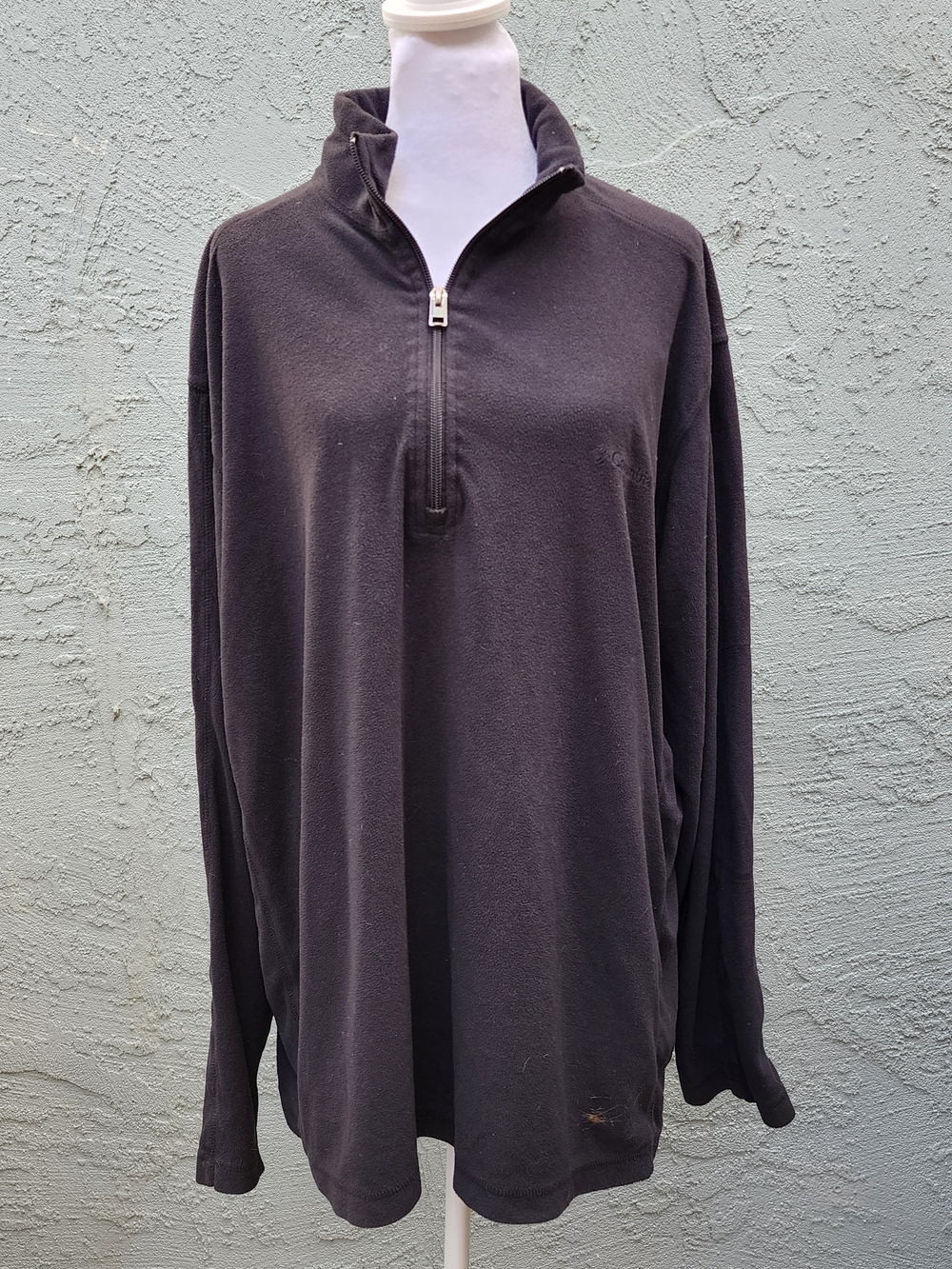Columbia Quarter Zip Pullover Fleece Sweater Mock Neck Black Size [XL]